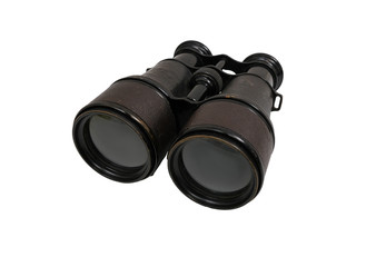 Antique binoculars. On a white background.