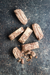 Sweet halva dessert slices.