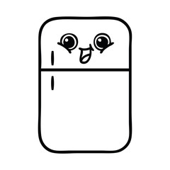 line drawing cartoon fridge freezer