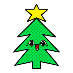 Fototapeta premium comic book style cartoon christmas tree