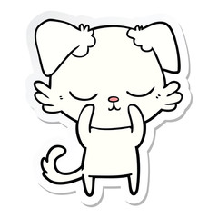 sticker of a cute cartoon dog