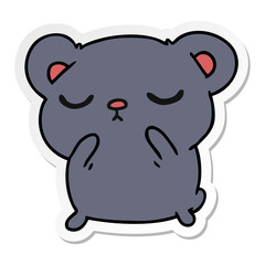 sticker cartoon of a cute bear