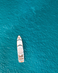 aerial view of boat in the sea