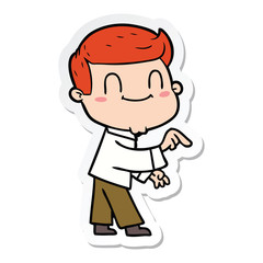 sticker of a cartoon friendly man