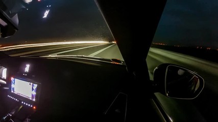 Car driving hyperlapse - inside view, right side