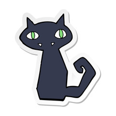 sticker of a cartoon black cat