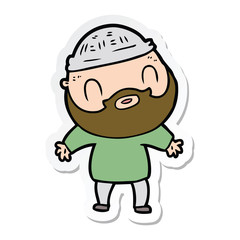 sticker of a cartoon bearded man