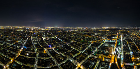 Beautiful panorama shot of Viennas night skyline