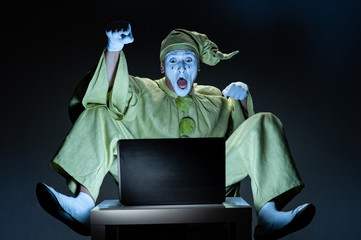 funny mime show surprised