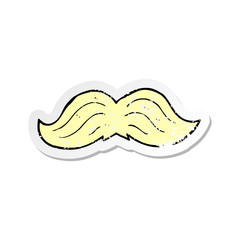retro distressed sticker of a cartoon mustache