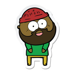 sticker of a cartoon bearded man