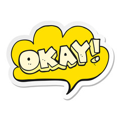 sticker of a cartoon okay symbol
