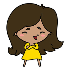 cartoon of a cute kawaii girl