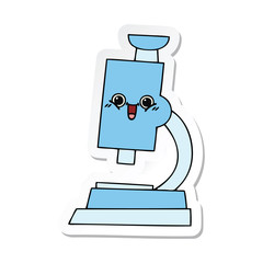 sticker of a cute cartoon microscope