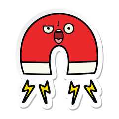 sticker of a cute cartoon magnet