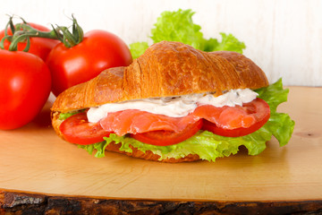 Croissant with salmon