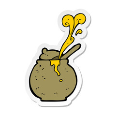sticker of a cartoon honey pot