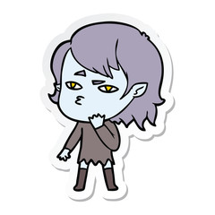 sticker of a cartoon vampire girl