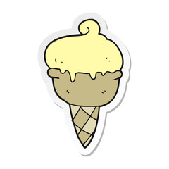 sticker of a cartoon ice cream