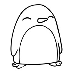 line drawing doodle of a cute penguin