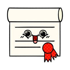 comic book style cartoon certificate