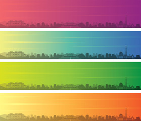 Kabul Multiple Color Gradient Skyline Banner
