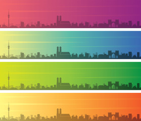 Fototapeta premium Munich Multiple Color Gradient Skyline Banner