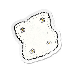 retro distressed sticker of a cartoon handkerchief