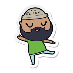 sticker of a cute cartoon man with beard
