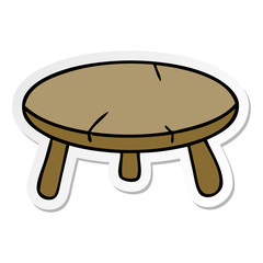 sticker cartoon doodle of a wooden stool