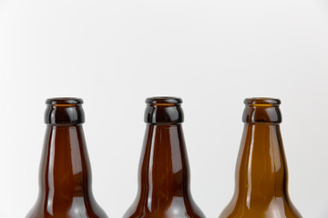 Empty beer bottles. Recycling glass concept