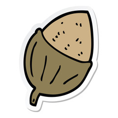 sticker of a cartoon acorn © lineartestpilot