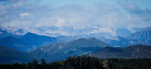 Mountain range in Cantabria, Spain