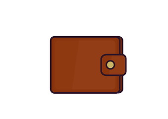 Brown leather wallet isolated image