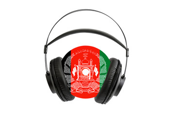 Photo of a headset with a CD with a flag of Afghanistan