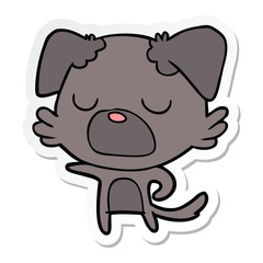 sticker of a cartoon dog