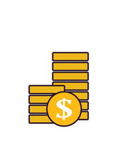 Money icon - pile of coins isolated image