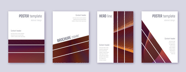 Geometric brochure design template set. Orange abs