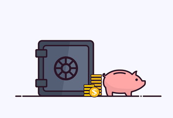 Money saving and accumulation - banking and financial illustration