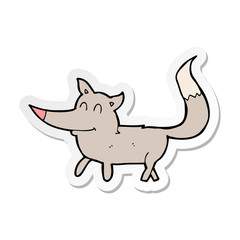 sticker of a cartoon little wolf