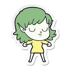 sticker of a cartoon elf girl
