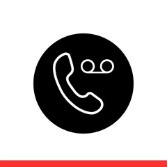 Voicemail vector icon, talk record symbol. Simple, flat design for web or mobile app