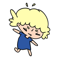 cartoon of a cute kawaii girl