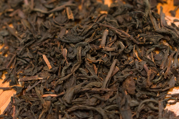 Heap of dry black tea.