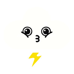 flat color retro cartoon storm cloud