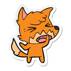 sticker of a angry cartoon fox