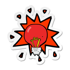 sticker of a cartoon red light bulb