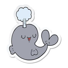sticker of a cartoon whale