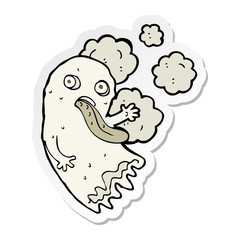 sticker of a cartoon ghost