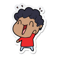 Fototapeta premium sticker of a cartoon happy man